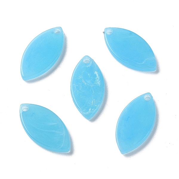 

PandaHall Opaque Acrylic Pendants, Leaf Charms, Deep Sky Blue, 19.5x9.5x2mm, Hole: 1.7mm Acrylic Leaf
