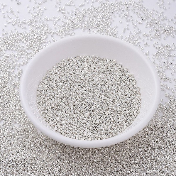 

PandaHall MIYUKI Delica Beads, Cylinder, Japanese Seed Beads, 11/0, (DB0551) Bright Sterling Plated, 1.3x1.6mm, Hole: 0.8mm, about..., Silver