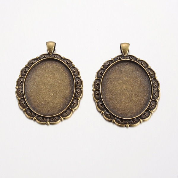 

PandaHall Oval Tibetan Style Alloy Big Pendant Cabochon Settings, Lead Free & Nickel Free & Cadmium Free, Antique Bronze, Tray: 40x30mm...