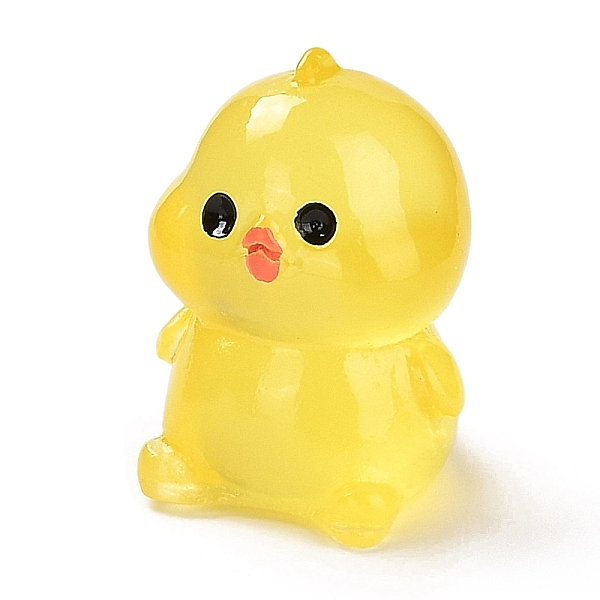 PandaHall Chick Luminous Resin Display Decorations, Glow in the Dark, for Car or Home Office Desktop Ornaments, Gold, 15x15x20mm Resin Chick...