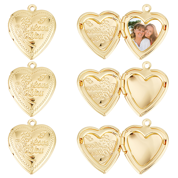 

PandaHall Beebeecraft 1 Box 10Pcs Heart Photo Frame Pendant Charms 18K Gold Plated Heart Hope Photo Locket Charms with Loop for Jewelry...