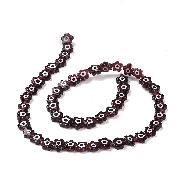 

PandaHall Handmade Millefiori Glass Bead Strands, Flower, Coconut Brown, 7.5~9x3mm, Hole: 1mm, about 55~57pcs/strand, 15.55 inch~15.94 inch...