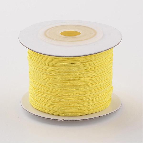

PandaHall Nylon Thread, Yellow, 0.4mm, about 109.36 yards(100m)/roll Nylon Yellow