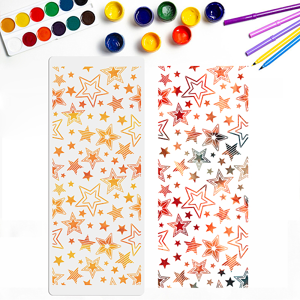 

PandaHall PET Hollow Out Drawing Painting Stencils, for DIY Scrapbook, Photo Album, Star Pattern, 400x1000mm Plastic Star