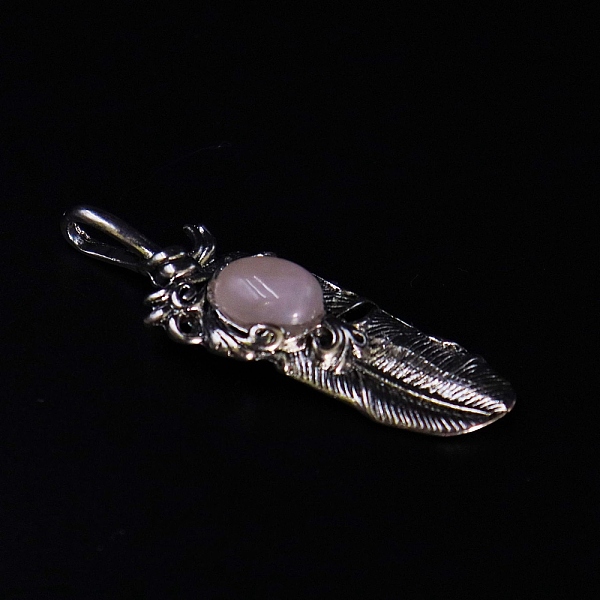 

PandaHall Natural Rose Quartz Big Pendants, Platinum Plated Alloy Feather Charms, 60x18mm Rose Quartz Feather