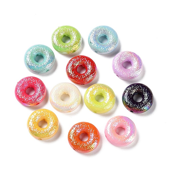 

PandaHall Opaque Acrylic Beads, Donut, Mixed Color, 26x9mm, Hole: 3mm Acrylic Donut Multicolor