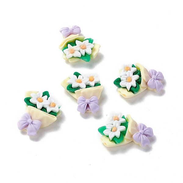 

PandaHall Opaque Resin Cabochons, Lilium Casa Blanca Bouquet, Champagne Yellow, 25x19.5x7.5mm Resin Flower