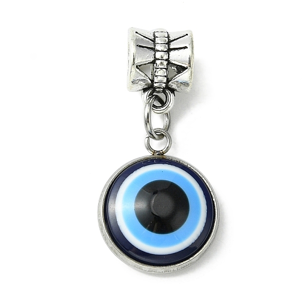 

PandaHall Alloy Resin European Dangle Charms, Large Hole Pendants, Blue Evil Eye, Antique Silver, 27.5mm, Evil Eye: 16x13x4mm, Hole: 4.5mm...