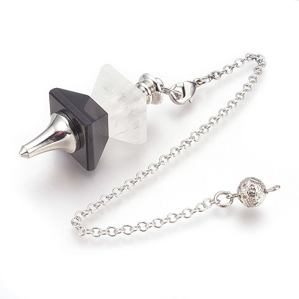 

PandaHall Natural Black Agate Dowsing Pendulums, with Platinum Tone Brass Findings, Trapezoid, 235mm, Hole: 2mm Black Agate Trapezoid..., Multicolor