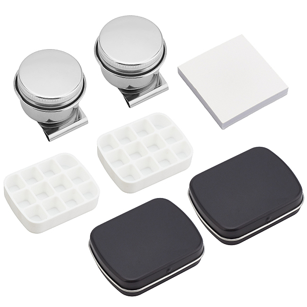 

PandaHall PH Portable Mini Tin Box 12-Well Empty Watercolor Palette Paint Mixing Tray, Small Paint Storage Box Travel Artist Outdoor Sketch..., Multicolor