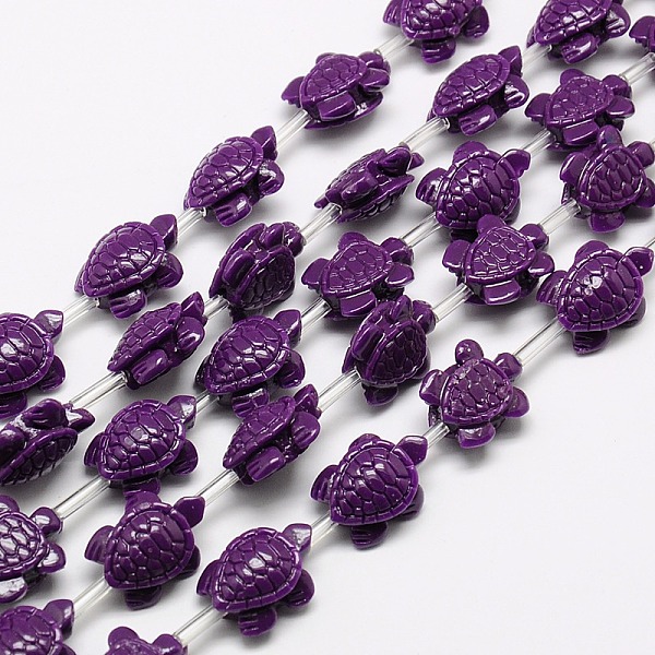 

PandaHall Synthetic Coral Beads Strands, Dyed, Tortoise, Purple, 15x12x7mm, Hole: 2mm, about 22pcs/strand, 11.5 inch Synthetic Coral...
