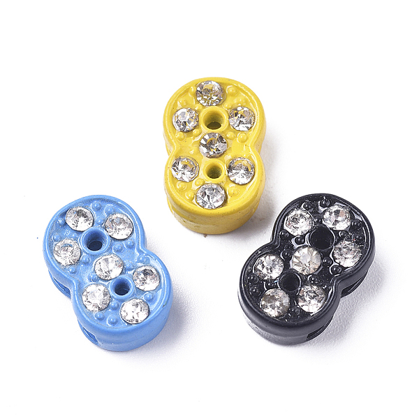 

PandaHall Alloy Rhinestone Slide Charms, Spray Painted, for Personalized Jewelry Bracelet, Mixed Color, Num.8, 11x7x4.5mm, Hole: 8x1.5mm..., Multicolor