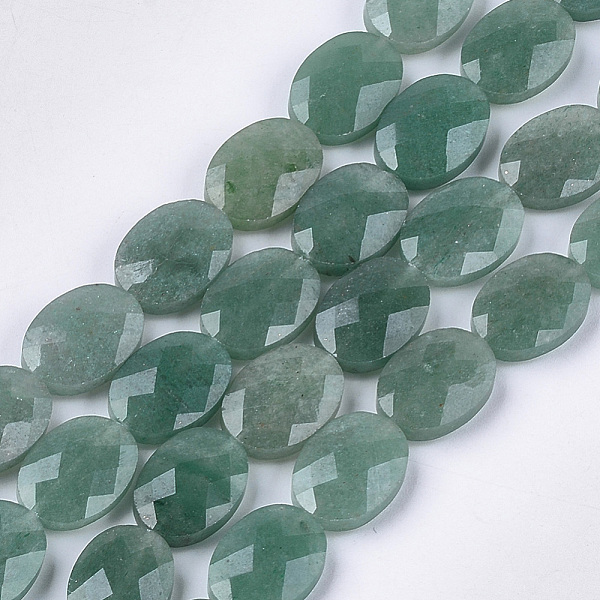 

PandaHall Natural Green Aventurine Beads Strands, Faceted, Oval, 18x13~13.5x5.5~6mm, Hole: 1.2mm, about 11pcs/strand, 7.8 inch Green...