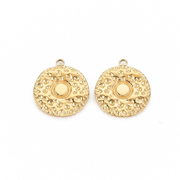 

PandaHall Ion Plating(IP) 304 Stainless Steel Pendant Enamel Settings, Flat Round, Real 14K Gold Plated, 18x15.5x2mm, Hole: 1.6mm 304...