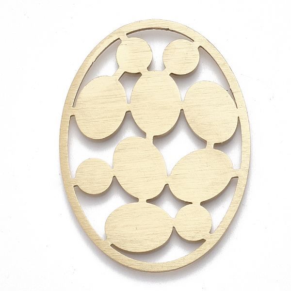 

PandaHall Aluminium Filigree Joiners Links, Laser Cut Filigree Joiners Links, Oval, Golden, 50x36.5x1mm Aluminum Oval