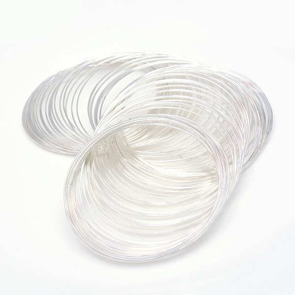 

PandaHall Steel Memory Wire, Bracelets Making, Silver, 20 Gauge, 0.8mm, 115mm inner diameter, 600 circles/1000g Steel Round