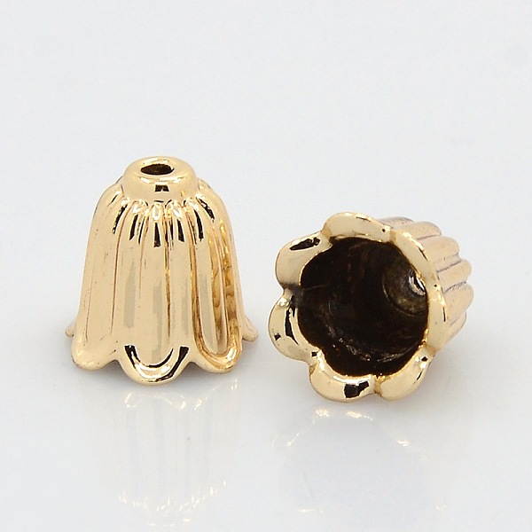 

PandaHall Nickel Free & Lead Free Light Gold Tone Alloy Bead Caps, Long-Lasting Plated, 7-Petal, Flower, 11x10mm, Hole: 2mm, Inner Diameter...