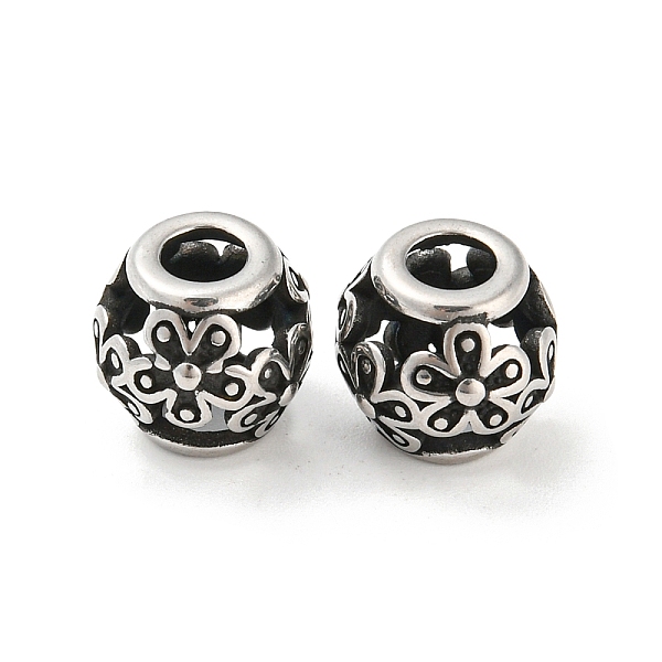 

PandaHall 316 Surgical Stainless Steel Beads, Flower, Antique Silver, 10.5x9mm, Hole: 4mm 316 Surgical Stainless Steel Flower