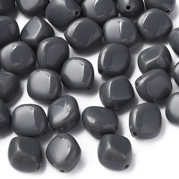 

PandaHall Opaque Acrylic Beads, Nuggets, Gray, 15.5x14x11mm, Hole: 1.8mm, about 380pcs/500g Acrylic Nuggets Gray