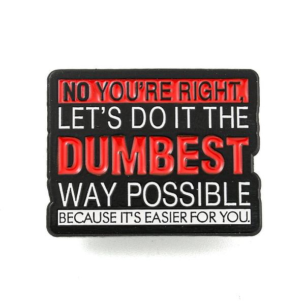 

PandaHall Dumbest Alloy Badges, Word Enamel Pins for Suit Shirt Collar, Black, Black, 24.5x31x1.5mm Alloy+Enamel Word Black