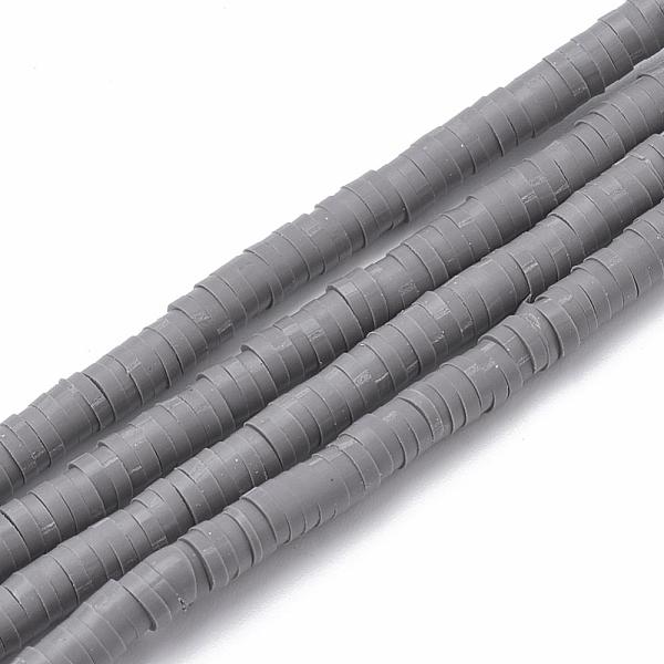 

PandaHall Handmade Polymer Clay Beads, Disc/Flat Round, Heishi Beads, Gray, 6x1mm, Hole: 2mm, about 380~400pcs/strand, 17.7 inch Polymer...