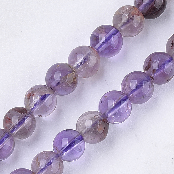 

PandaHall Natural Purple Lodolite Quartz/Purple Phantom Quartz Beads Strands, Round, 6mm, Hole: 0.8mm, about 30~33pcs/strand, 7.6 inch...