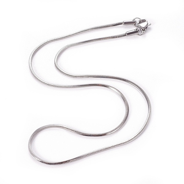

PandaHall 304 Stainless Steel Snake Chain Necklaces, with Lobster Claw Clasps, Stainless Steel Color, 15.7 inch(40cm), 1.5mm, 1.5mm 304...