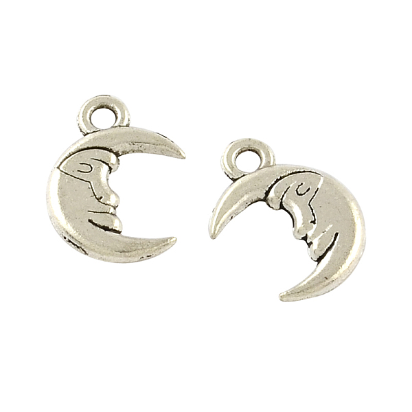 

PandaHall Tibetan Style Alloy Moon Pendants, Cadmium Free & Lead Free, Antique Silver, 16.5x11.5x2mm, Hole: 2mm, about 625pcs/500g Alloy...