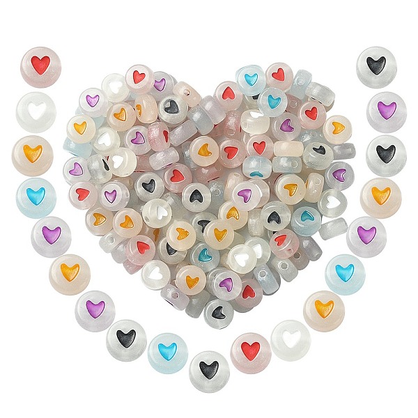

PandaHall Luminous Acrylic Beads, Glow in the Dark, Flat Round, Mixed Color, 7x3.5~4mm, Hole: 1.2~1.8mm, 300pcs/box Acrylic Flat Round..., Multicolor