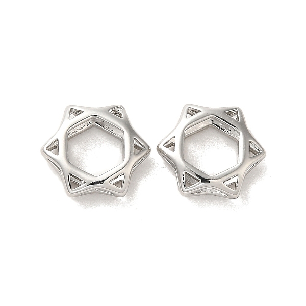 

PandaHall Brass Beads, Hexagram, Platinum, 9.5x11x3mm Brass Hexagon