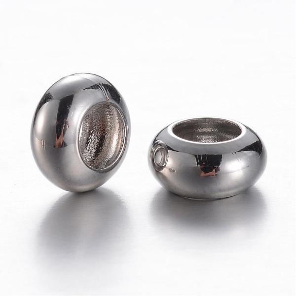 

PandaHall Brass Spacer Beads, Rondelle, Platinum, 8x4mm, Hole: 4mm Brass Rondelle