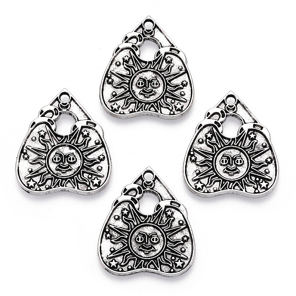 

PandaHall Tibetan Style Alloy Pendants, Heart with Sun Pattern, Antique Silver, 26x22.5x1mm, Hole: 1.8mm Alloy Heart