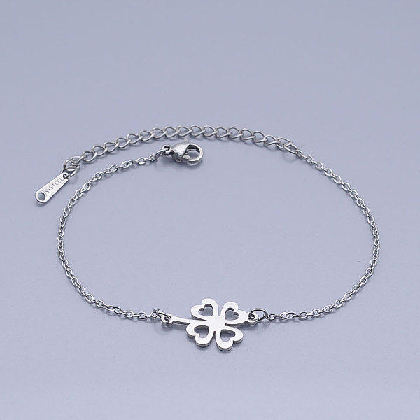 

PandaHall 201 Stainless Steel Link Bracelets, with Lobster Claw Clasps, Clover, Stainless Steel Color, 6-3/4 inch(17.1~17.2cm) 201 Stainless...