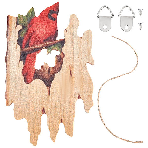 

PandaHall Wood Animal Hanging Ornaments, with Jute Twine and Iron Hook Hangers & Screws, for Rustic Home Decoration, Bird Pattern...