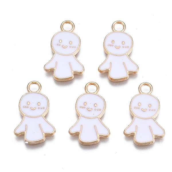 

PandaHall Alloy Enamel Pendants, Cadmium Free & Lead Free, Light Gold, Children, White, 20x12x1.5mm, Hole: 2mm Alloy+Enamel Human White