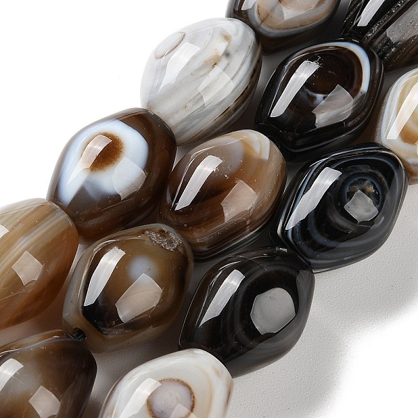 

PandaHall Natural Eye Agate Beads Strands, Striped Agate/Banded Agate Beads, Dyed & Heated, Rhombus, 20~21x15mm, Hole: 1.4~1.8mm, about...