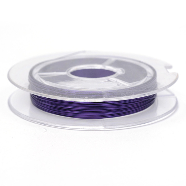 

PandaHall Round Copper Jewelry Wire, Indigo, 0.3mm, about 32.8 Feet(10m)/roll, 10 rolls/group Copper Round Purple