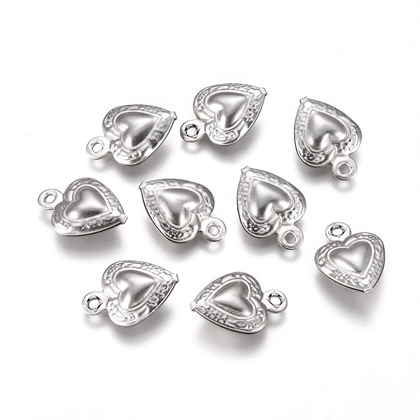 

PandaHall 304 Stainless Steel Charms, Heart, Stainless Steel Color, 12x9x3mm, Hole: 1mm 304 Stainless Steel Heart