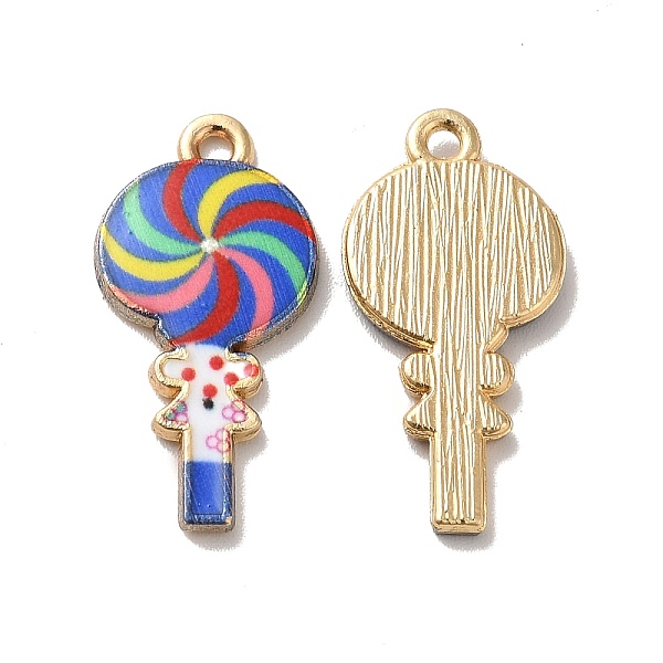 

PandaHall Alloy Enamel Pendants, Golden, Lollipops Charm, Colorful, 24x12x2mm, Hole: 1.5mm Alloy+Enamel Lollipop