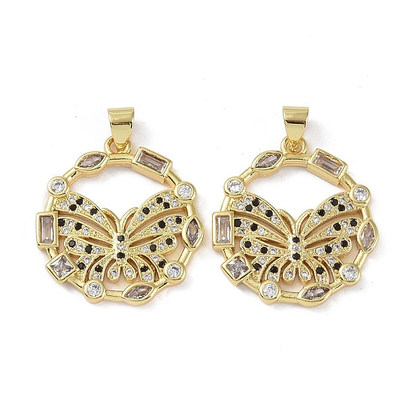 

PandaHall Rack Plating Brass Micro Pave Cubic Zirconia Pendants, Long-Lasting Plated, Lead Free & Cadmium Free, Real 18K Gold Plated..., Black