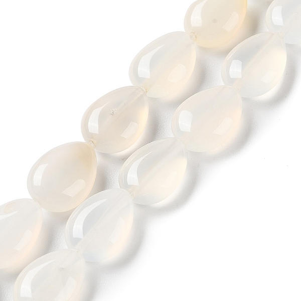 

PandaHall Natural White Agate Beads Strands, Flat Teardrop, 13~14x9.5~10x5~5.5mm, Hole: 1.2mm, about 28pcs/strand, 15.16''(38.5cm) Natural...
