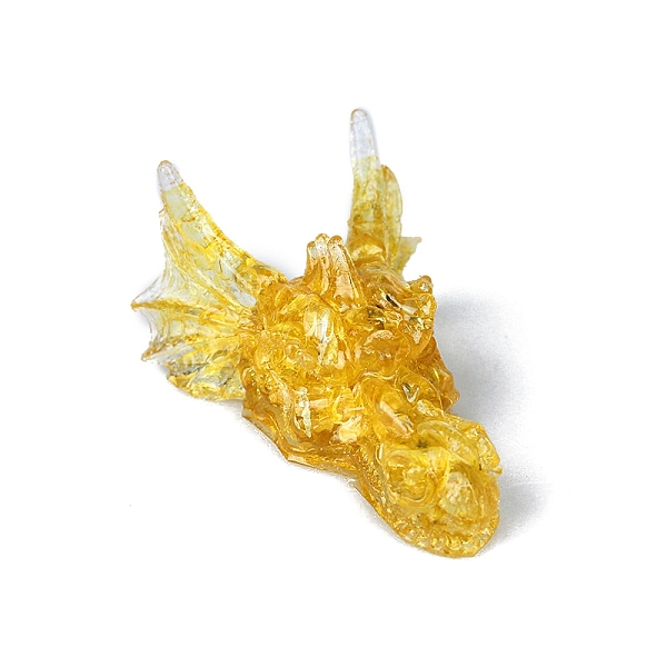 

PandaHall Resin Dragon Head Display Decoration, with Natural Citrine Chips inside Statues for Home Office Decorations, 90x60x40mm Citrine...