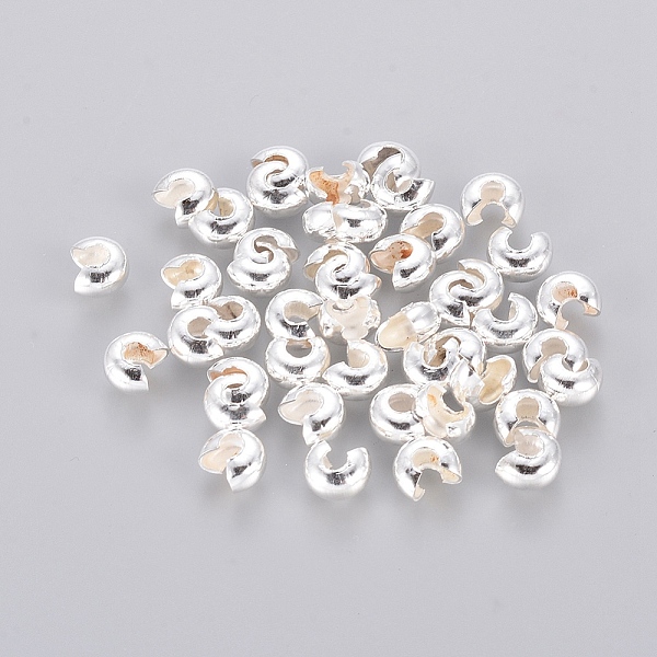 

PandaHall Iron Crimp Beads Covers, Nickel Free, Silver Color Plated, 5mm In Diameter, Hole: 1.5~1.8mm Iron