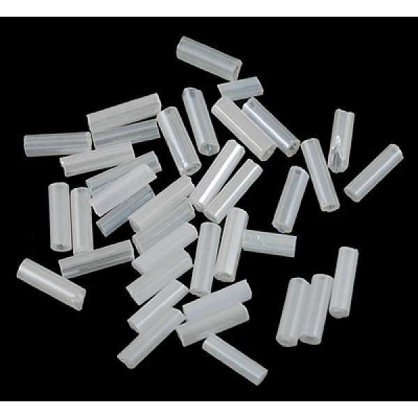 

PandaHall Glass Bugle Beads, Seed Beads, White, about 6mm long, 1.8mm in diameter, hole: 0.6mm, about 1111pcs/50g. Glass White
