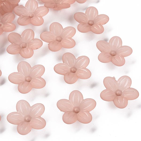 

PandaHall Frosted Acrylic Bead Caps, 5-Petal, Flower, Rosy Brown, 19.5x20x5.5mm, Hole: 1.6mm, about 740pcs/500g Acrylic