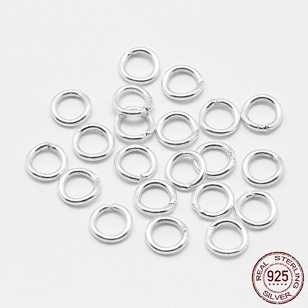 

PandaHall 925 Sterling Silver Round Rings, Soldered Jump Rings, Closed Jump Rings, Silver, 4x0.7mm Sterling Silver Ring