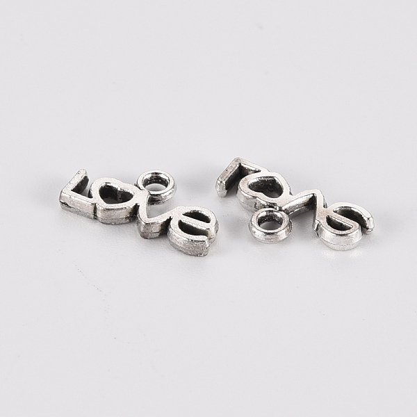 

PandaHall Tibetan Style Alloy Charms, for Valentine's Day, Lead Free & Cadmium Free, Word Love, Antique Silver, 6x11.5x1mm, Hole: 1.4mm...