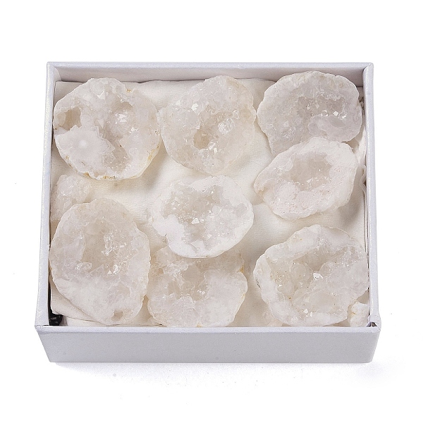 

PandaHall Natural Agate Geode Cornucopia Mineral Specimen, Raw Crystal Cluster, Healing Crystal Home Decor Gift, with Paper Box...