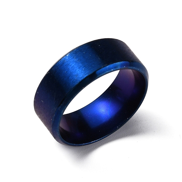

PandaHall Titanium Steel Wide Band Finger Rings for Women Men, Plain Band Rings, Blue, 8mm, Inner Diameter: US Size 7(17.3mm) Titanium Steel