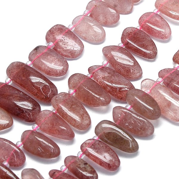 

PandaHall Synthetic Strawberry Quartz Beads Strands, Nuggets, Top Drilled, with Seed Beads, 10~41.5x5~12x2~7mm, Hole: 0.8~1.2mm...